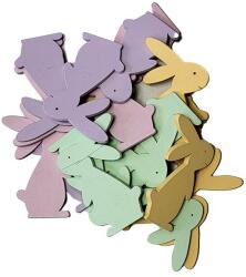  Figurine iepurasi lemn color pentru aranjamente florale set 18 buc (45008)