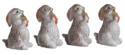  Figurine iepuras+morcov pentru decoratiuni florale set 4 buc (45232)