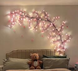 100pa Lámpa Kúszó Borostyán Fa Sakura rózsaszín cseresznyevirág 150 cm (659211444471)