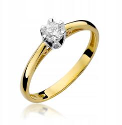 Tessoria Eljegyzési gyűrű arany 585 klasszikus mintás nagy gyémánt 0, 15ct (W-133)