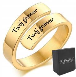 STEELOVA Arany Ujjfonó Karikagyűrű Gravírozással méret12 (OS1334b)