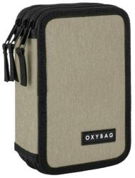 KARTON P+P Penar cu trei compartimente pentru copii, fără rechizite - model Unicolor Mocca, Oxybag Penar