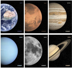 STREET Füzet vonalas STREET A/4 54 lapos Planets margóval (65240) - papir-bolt