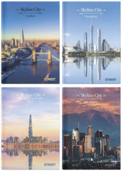 STREET Beírókönyv vonalas STREET A/5 96 lapos Skyline keményfedelű vegyes mintákkal (63176) - papir-bolt