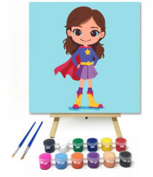  Szuperhős csillag - gyerek számfestő készlet - 50×50 cm (Keret nélkül)