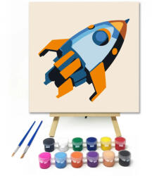  Űrhajós utazás - gyerek számfestő készlet - 50×50 cm (Keret nélkül)