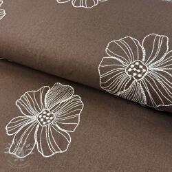  Viszkóz lenvászonnal EMBROIDERY Flower Maya brown