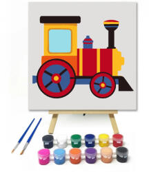  Kismozdony - gyerek számfestő készlet - 30×30 cm (Keretre feszítve)