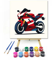  Sportmotor - gyerek számfestő készlet - 30×30 cm (Keretre feszítve)