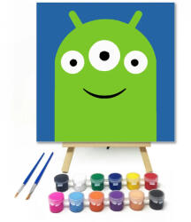  Három szemű szörnyike - gyerek számfestő készlet - 30×30 cm (Keretre feszítve)