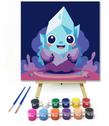  Mosolygós jégkristály - gyerek számfestő készlet - 50×50 cm (Keret nélkül)