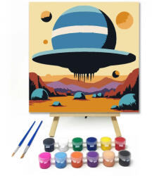 Titokzatos bolygó felett - gyerek számfestő készlet - 40×40 cm (Keret nélkül)