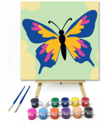  Popmás pillangó - gyerek számfestő készlet - 50×50 cm (Keretre feszítve)