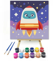  Vidám rakéta útja - gyerek számfestő készlet