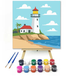  Nyári világítótorony - gyerek számfestő készlet