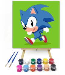  A leggyorsabb süni - gyerek számfestő készlet - 50×50 cm (Keret nélkül)