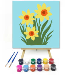  Tavaszi nárciszok - gyerek számfestő készlet - 30×30 cm (Keretre feszítve)