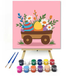  Tavaszi tojások - gyerek számfestő készlet - 50×50 cm (Keret nélkül)