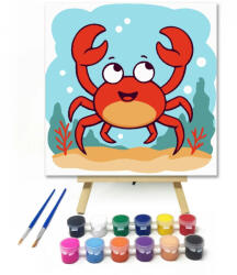  Játékos rák buborékai - gyerek számfestő készlet - 30×30 cm (Keret nélkül)
