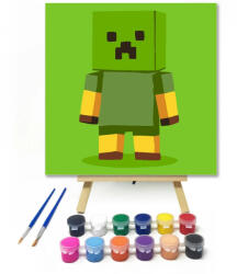  Szomorkás pixel figura - gyerek számfestő készlet - 20×20 cm (Keretre feszítve)