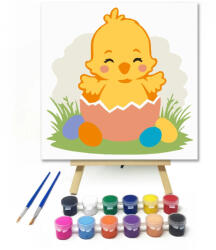  Kiscsibe születése - gyerek számfestő készlet - 50×50 cm (Keret nélkül)