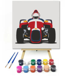  Vagány versenyautó - gyerek számfestő készlet - 40×40 cm (Keret nélkül)