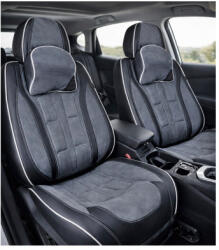  Set huse scaune auto universale 9D Premium, fractionate, negru-gri antracit (201225-11)