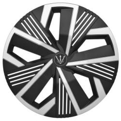  Set 4 capace roti Evo 16 inch negru-argintiu pentru jante din otel, ABS durabil (231125-12)