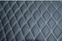  Material pentru covorase auto romb negru cu cusatura gri, antiderapant (la metru) (110817-23)