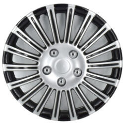  Set 4 capace roti 15 inch negru/argintiu, ABS rezistent, prindere sigura G-507 (070622-18)