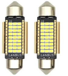  Set 2 becuri LED sofit 41 mm, 27 SMD 2016, 12V CANBUS, lumina alba (HL) (131125-4)
