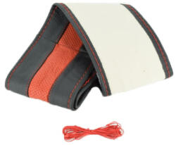  Husa volan din piele marimea M (37-38 cm), cu ac si ata rosie - K101 (200716-3)