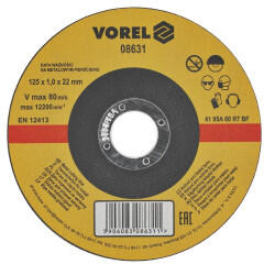  Disc abraziv de debitat metal 125x1x22, 2 mm Vorel 08631 pentru polizor (171024-1)