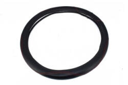  Husa volan din imitatie piele M (37-39 cm), negru cu cusatura rosie, FX62 (140921-4)