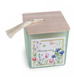 Decorer Lumanare parfumata in borcan sticla Flowery Air cm 8 x 8 x 8, 5 H (A14.16.75D)