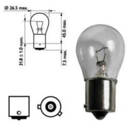  Set 10 becuri auto o faza 12V 21W cu soclu BAU15s, tip T. N (TCT-3225)