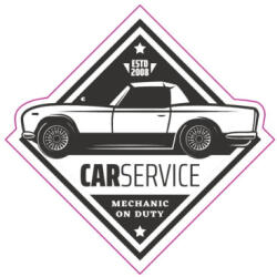  Abtibild Retro Car Service din vinil ORACAL, 13 cm, Cod TAG 014/T2 (281022-10)
