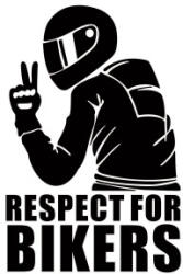  Abtibild auto Respect For Bikers 12x9 cm, pentru exterior si interior (XL-01) (300923-11)