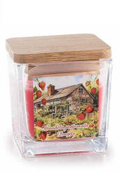 Decorer Lumanare parfumata in borcan sticla aroma Fragute cm 5, 5 x 5, 5 x 6 H (A14.17.31E)