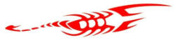  Abtibild auto Scorpion rosu reflectorizant 20x5 cm, aplicare autoadeziva AN11 (080916-12)