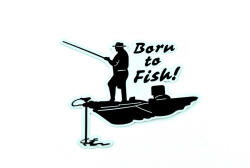  Abtibild decorativ Born to Fish CLXT-275 pentru masina, barca sau trusa (040718-20)