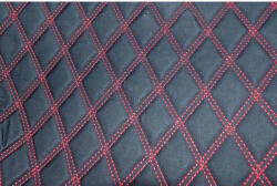  Material pentru covorase auto romb negru cu cusatura rosie, antiderapant (COV02NR) (110817-21)