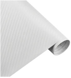  Folie carbon 3D alba autocolanta 1.27m x 1m, textura fibra carbon (KM9054) (TCT-1456)