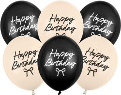 PartyDeco Baloane din latex Happy Birthday - Fundițe 6 buc