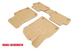  Covorase auto cauciuc tip tavita bej pentru BMW X5 E53 (1999-2006) set 4 (110424-1)