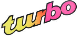  Abtibild Turbo auto 50x13, 5 cm rosu-galben, decorativ pentru exterior si interior (T01) (100225-5)