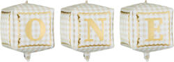 PartyDeco Balon din folie - Cuburi "ONE" 30 x 33 cm