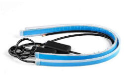  Set 2 benzi LED DRL 60 cm cu lumina alba si semnalizare dinamica galbena, 12V (250225-2)