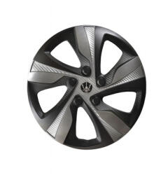  Set 4 capace roti Evo 15 inch, negru-gri antracit, pentru jante de otel (040325-4)