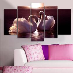 Charm Tablou MDF ( 5 buc ) Lebada, Multicolor, 60x110 cm (223CHR1905)